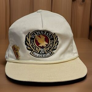 Nascar Winston Cup Trucker Hat Motorsports 20th Anniversary Rope Cap w/ Pin VTG